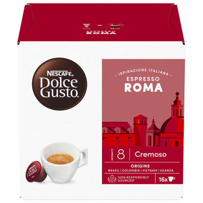 Nescafé Dolce Gusto Espresso Roma, roasted coffee, coffee capsules, 16 capsules