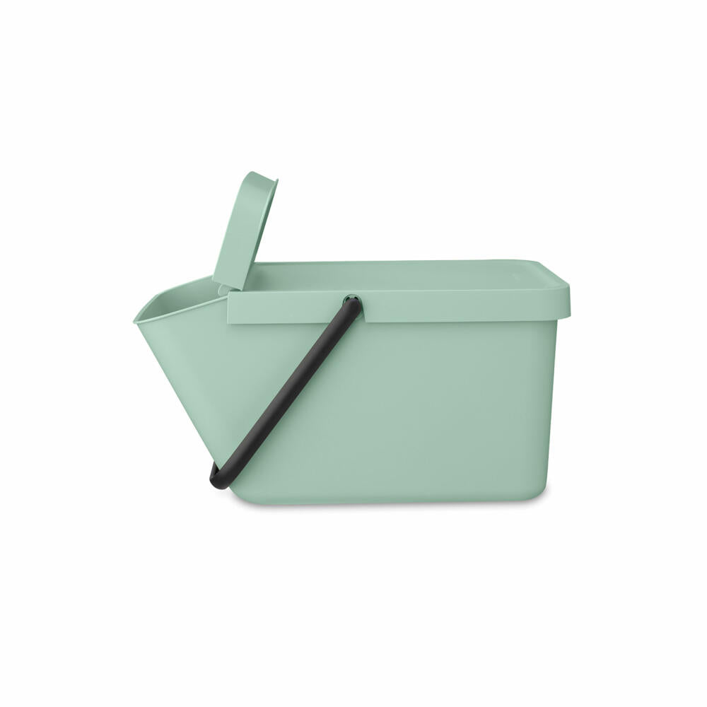 Brabantia Sort &amp; Go Waste Bin, Waste Bin, Garbage Can, Plastic, Jade Green, 20 L, 277764