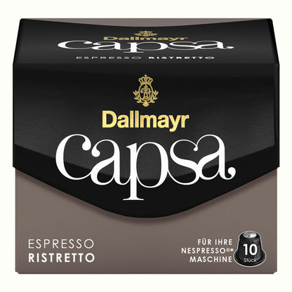 Dallmayr Capsa Espresso Ristretto, Nespresso Compatible Capsule, Coffee Capsule, Espresso Capsule, Roasted Coffee, Coffee, 30 Capsules