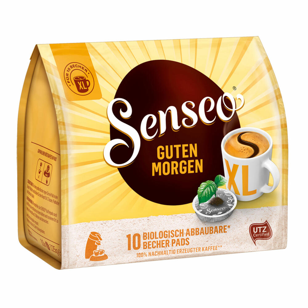 Senseo Kaffeepads Guten Morgen XL, Vollmundig, 10 Kaffee Pads, 125 g