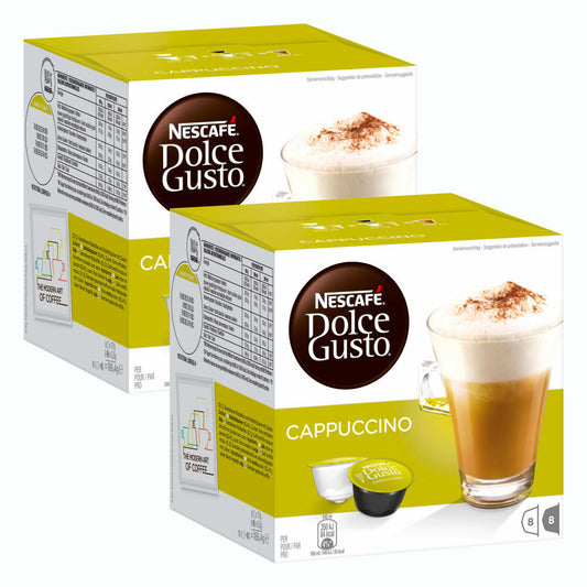 Nescafé Dolce Gusto Cappuccino, Latte, Coffee Capsule, Coffee, 32 Capsules (16 Servings)