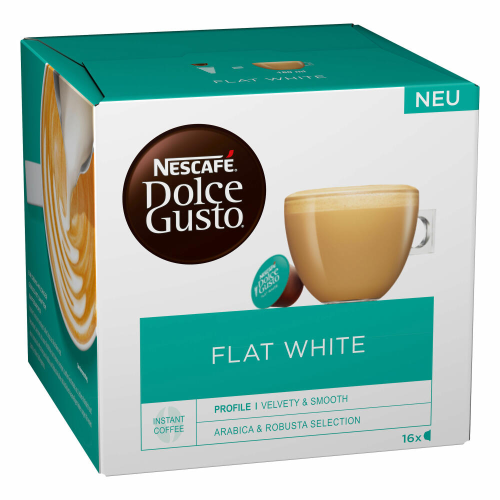 Nescafé DOLCE GUSTO Tassen Geschenkset, 3 Packungen mit Becher Flat White, Milchkaffee, Milch Kaffee, Kaffeekapsel, Kapseln