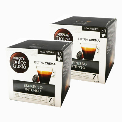 Nescafé Dolce Gusto Espresso Intenso Vorratsbox, 2er Set, Kaffee, Kaffeekapseln, 2 x 30 Kapseln