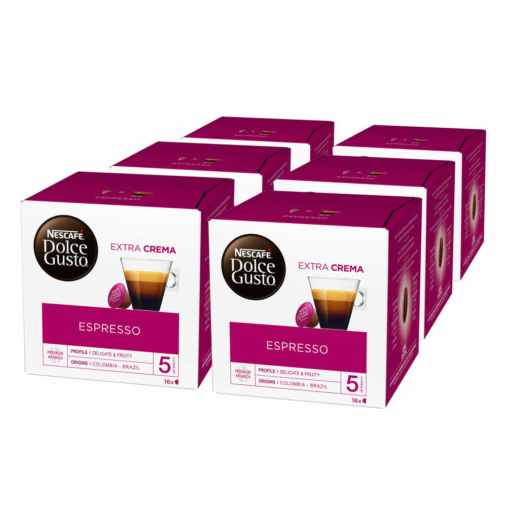 Nescafé Dolce Gusto Espresso, Coffee, Coffee Capsule, Pack of 6, 6 x 16 Capsules