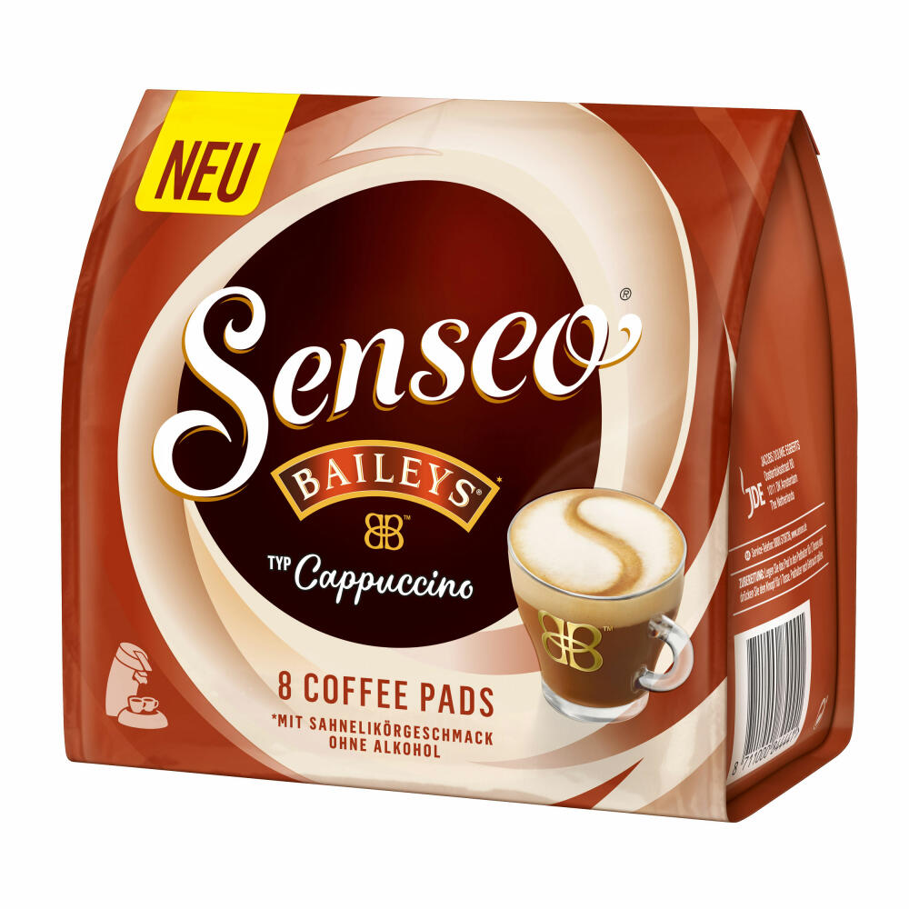 Senseo Type Cappuccino Baileys Coffee Pads, Aromatic, Coffee, Instant Coffee, 6 x 8 Pads