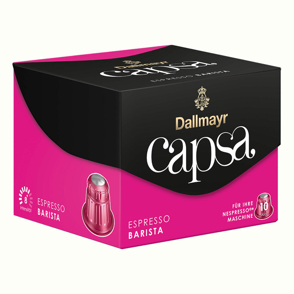 Dallmayr Capsa Espresso Barista, Nespresso Kompatibel Kapsel, Kaffeekapsel, Espressokapsel, Röstkaffee, Kaffee, 30 Kapseln