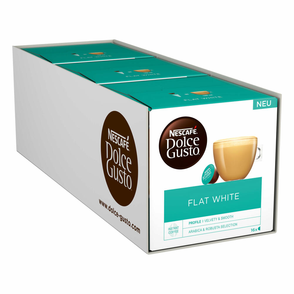 Nescafé Dolce Gusto Flat White, Latte, Milk Coffee, Coffee Capsule, 48 Capsules