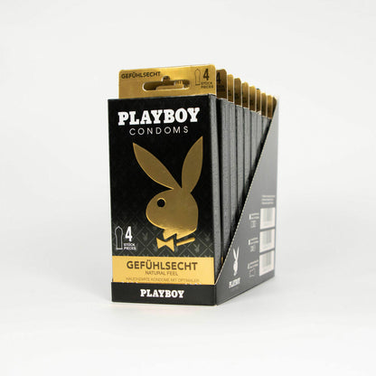 Playboy Condoms Real Feeling Condoms Set of 10, Contraceptive, Intensive, 56 mm, 10 x 4 Pieces