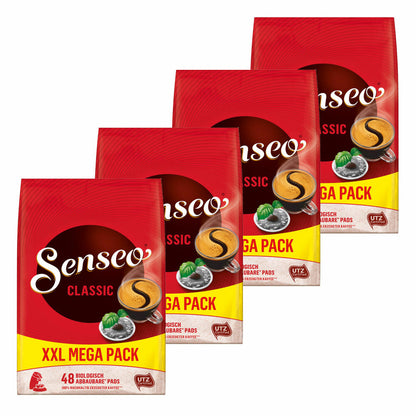 Senseo Coffee Pads Classic / Classic, Pack of 4, Intense and Full-Bodied Taste, Coffee, 192 Pads