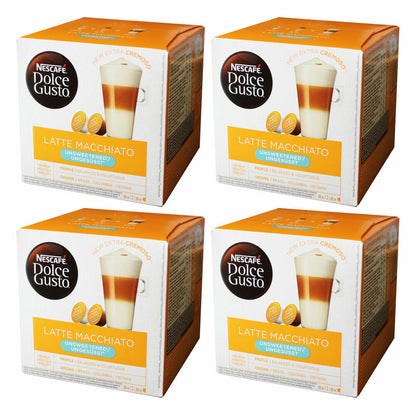 Nescafé Dolce Gusto Latte Macchiato Unsweetened, Coffee, Coffee Capsule, Pack of 4, 4 x 16 Capsules (32 Servings)