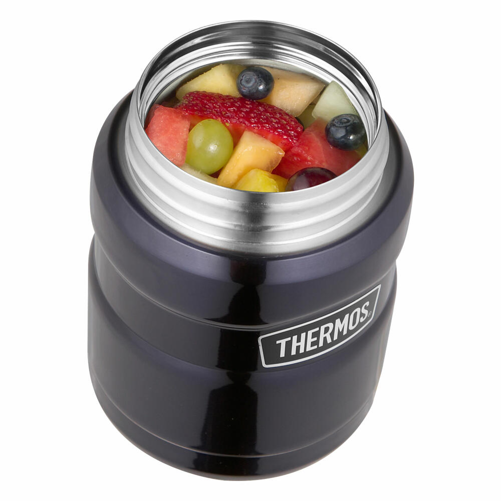 Thermos food container Stainless King, snack container, snack container, matt stainless steel, blue, 470 ml, 4001256047