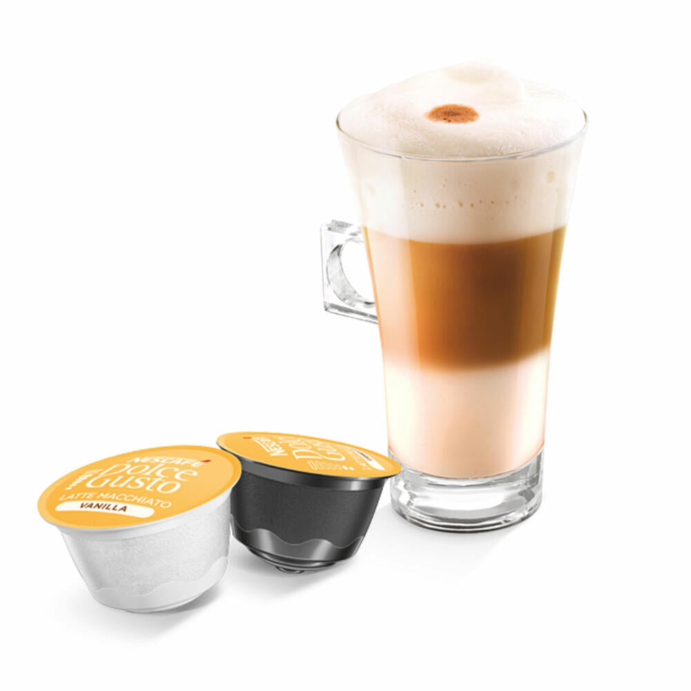 Nescafé Dolce Gusto Latte Macchiato Vanilla, Kaffee, Kaffeekapsel, 4er Pack, 4 x 16 Kapseln (32 Portionen)