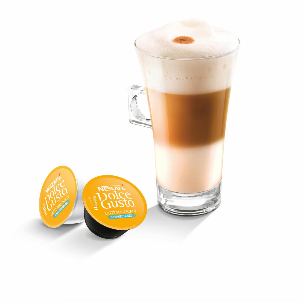 Nescafé Dolce Gusto Latte Macchiato Ungesüßt, Kaffee, Kaffeekapsel, 6er Pack, 6 x 16 Kapseln (48 Portionen)