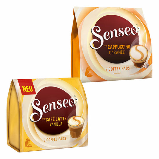 Senseo coffee pads Cappuccino - Cafe Latte Special Set, milk coffee, milk coffee pad, 2 varieties