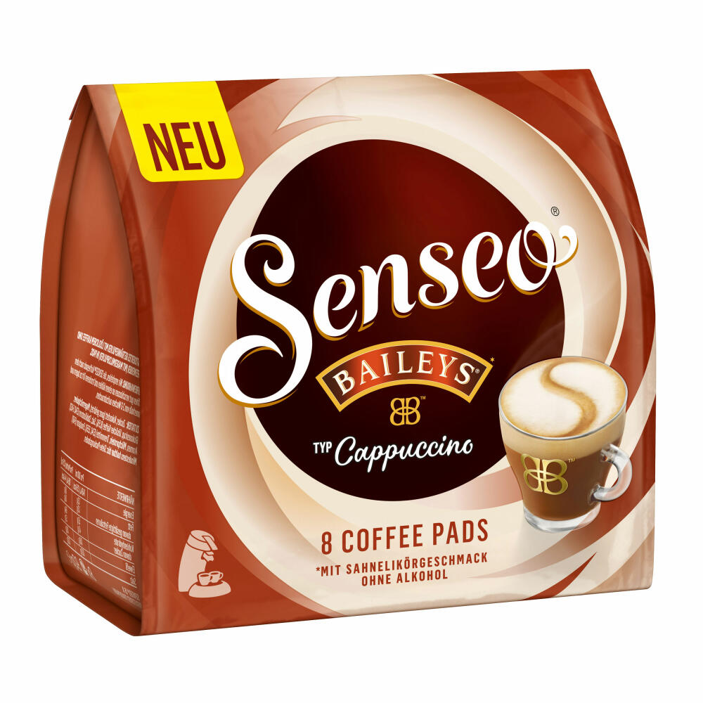 Senseo Type Cappuccino Baileys Coffee Pads, Aromatic, Coffee, Instant Coffee, 6 x 8 Pads