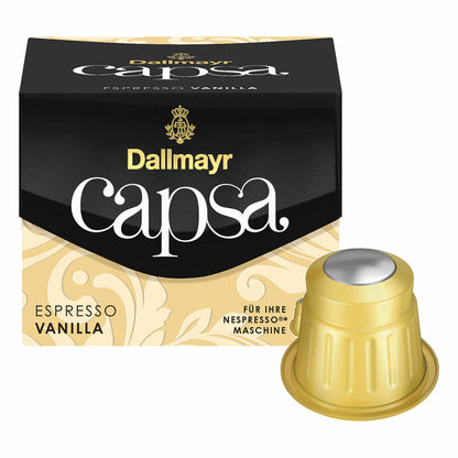 Dallmayr Capsa Espresso Vanilla, Nespresso Kompatibel Kapsel, Kaffeekapsel, Röstkaffee, Kaffee, 30 Kapseln