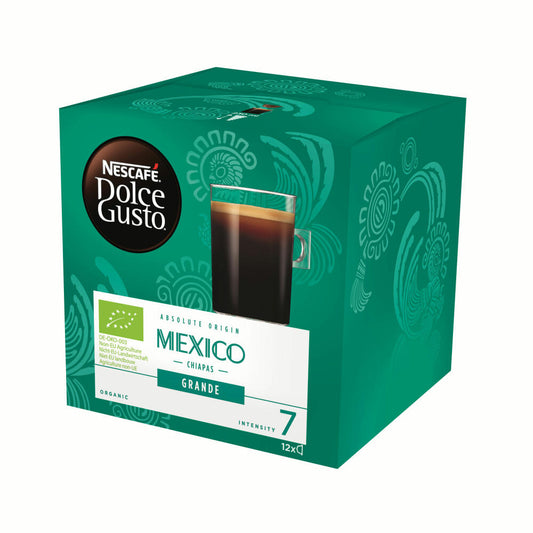 Nescafé Dolce Gusto Absolute Origin Mexico Chiapas Grande, Coffee Capsule, Coffee Capsule, Roasted Coffee, Organic, 12 Capsules