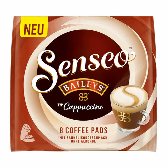 Senseo Type Cappuccino Baileys Coffee Pads, Aromatic, Coffee, Instant Coffee, 6 x 8 Pads