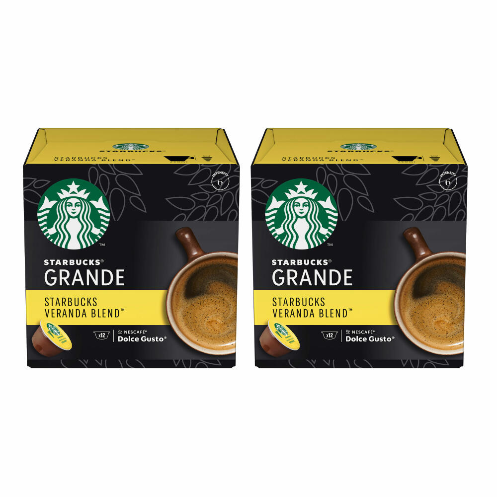 Nescafé Dolce Gusto Starbucks Veranda Blend Grande Set of 2, Coffee, Coffee Capsules, Roasted Coffee, 2 x 12 Capsules