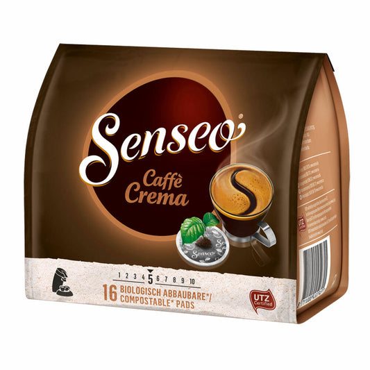 Senseo Caffe Crema, Kaffeepads, Aromatisch und Vollmundig, Röstkaffee, Kaffee, 16 Pads