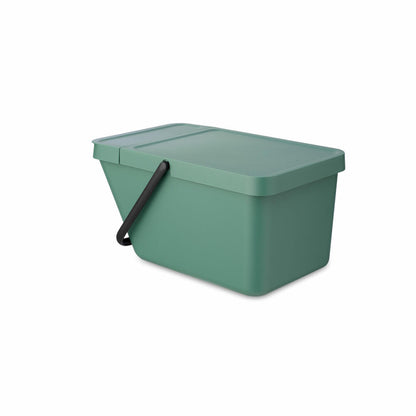 Brabantia Sort &amp; Go Waste Bin, Waste Bin, Garbage Can, Plastic, Fir Green, 20 L, 277740