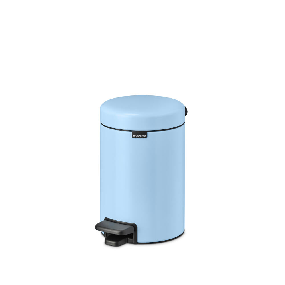 Brabantia NewIcon Pedal Bin, Trash can, Waste bin, Steel, Dreamy Blue, 3 L, 202582