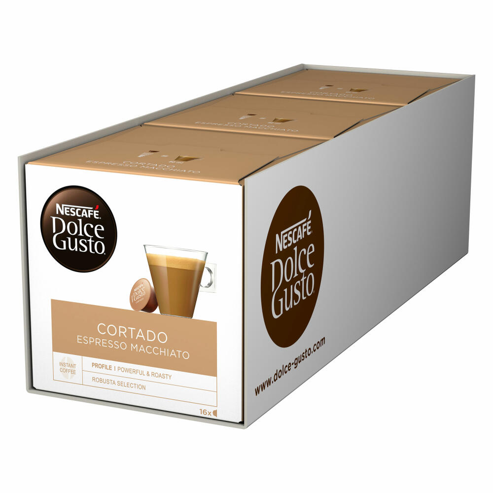 Nescafé Dolce Gusto Cortado Espresso Macchiato, Kaffee, Kaffeekapsel, 3 x 16 Kapseln