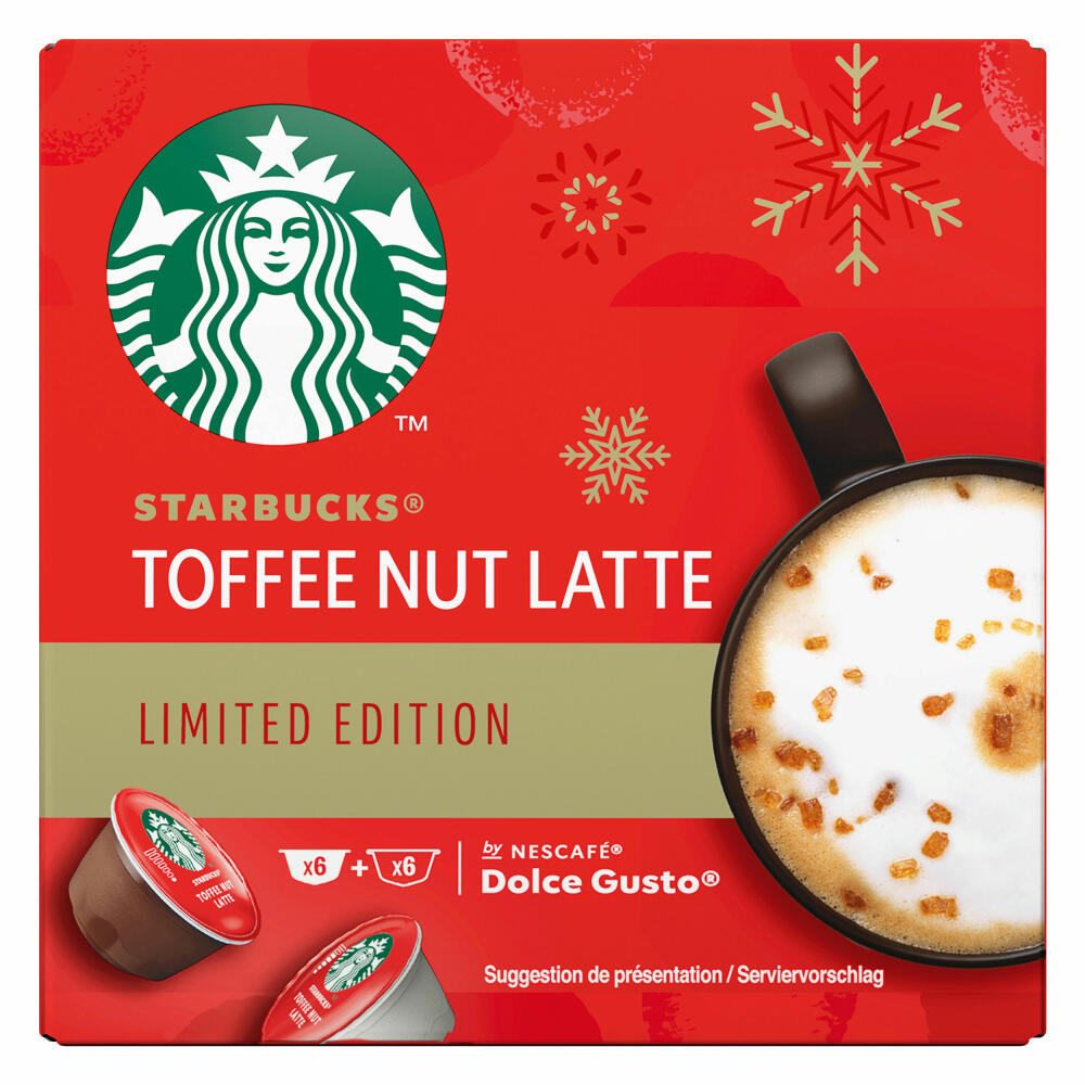 Nescafé Dolce Gusto Starbucks Toffee Nut Latte Set of 2, Limited Edition, Coffee, Latte, Coffee Capsules, 24 Capsules, 12 Servings