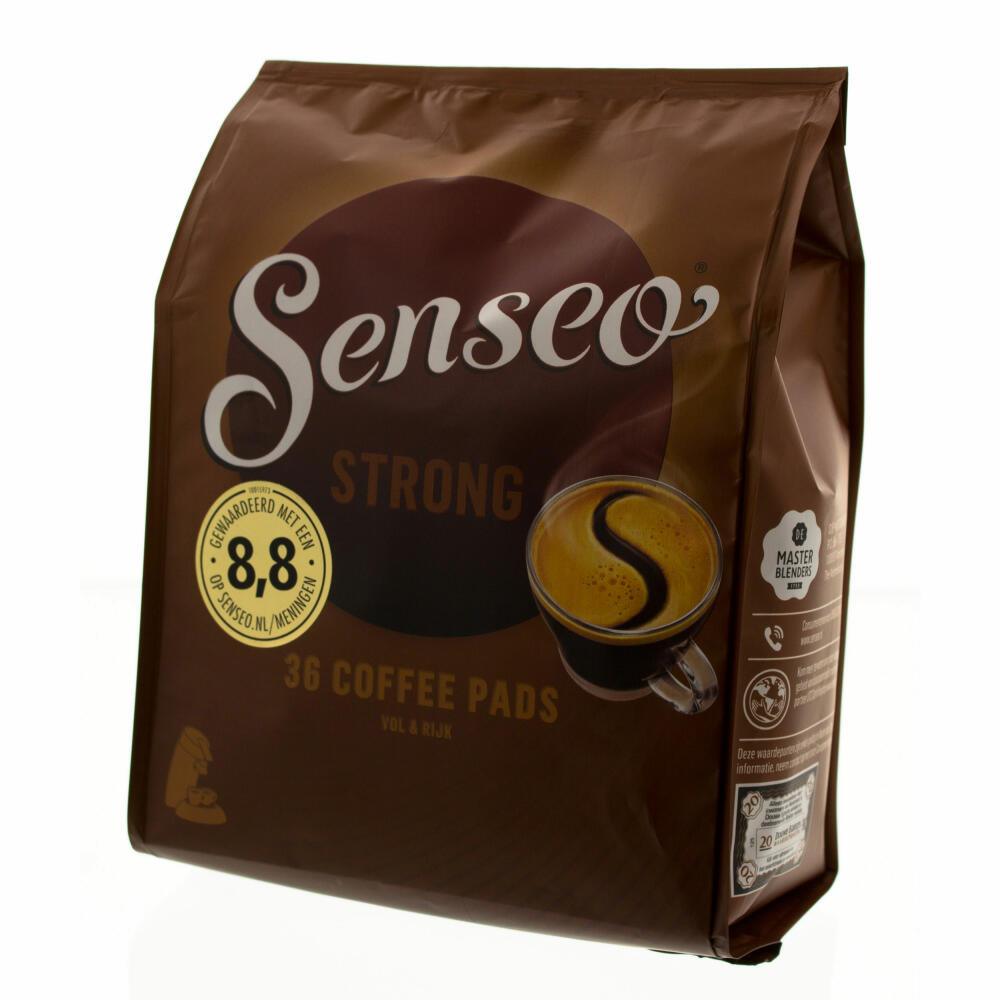 Senseo Kaffeepads Kräftig / Strong, Intensiver und Vollmundiger Geschmack, Kaffee, 108 Pads, mit Tasse