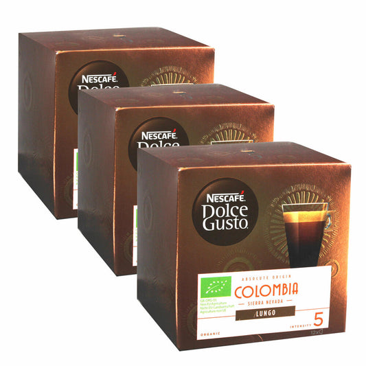 Nescafé Dolce Gusto Absolute Origin Colombia Sierra Nevada Lungo, Coffee Capsule, Coffee Capsule, Roasted Coffee, Organic, 36 Capsules