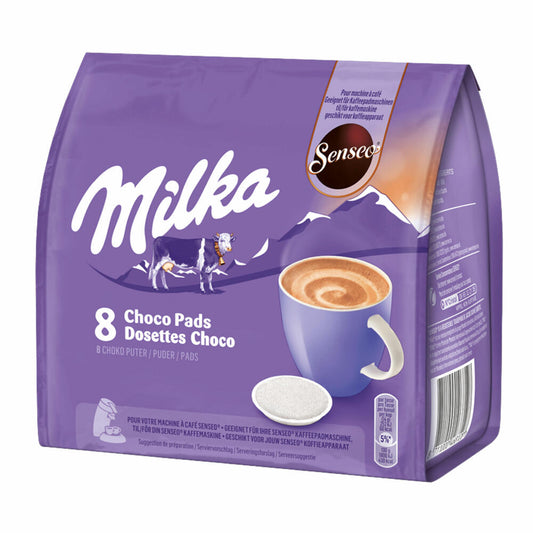 Senseo Milka Choco Pads, chocolate drink, cocoa drink, coffee pads, 8 pads for 8 servings, 112 g