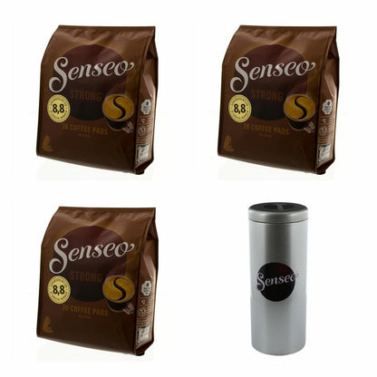 Senseo Coffee Pads Strong, Intense and Full-Bodied Taste, Coffee, 108 Pads, with Pad Container