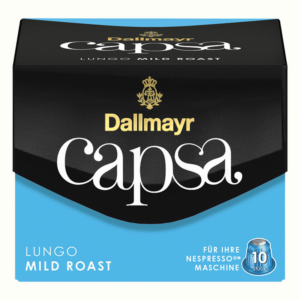 Dallmayr Capsa Lungo Mild Roast, Nespresso Kompatibel Kapsel, Kaffeekapsel, Röstkaffee, Kaffee, 20 Kapseln