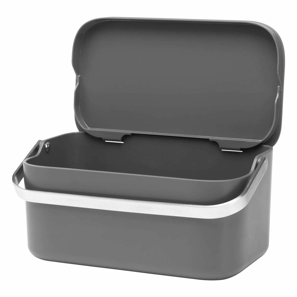 Brabantia Bio Bucket, Waste Bin, Waste Container, Compost Bin, Plastic, Dark Grey, 117541