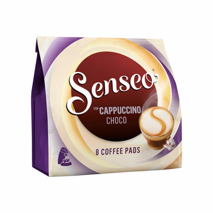 Senseo Kaffeepads Cappuccino Choco, 3er Pack, Kaffee mit Schokoladengeschmack, je 8 Pads, mit Tasse