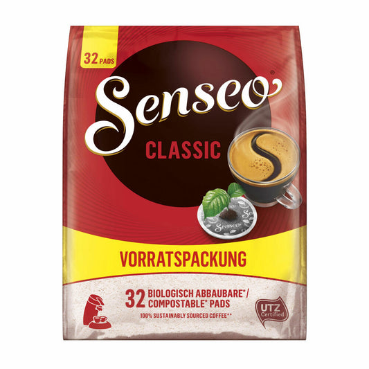 Senseo Coffee Pads Classic Bulk Pack, Classic, Ground Roasted Coffee, 32 Pads