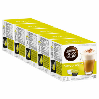 Nescafé Dolce Gusto Cappuccino, Kaffee, Kaffekapsel, 5er Pack 5 x 16 Kapseln (40 Portionen)