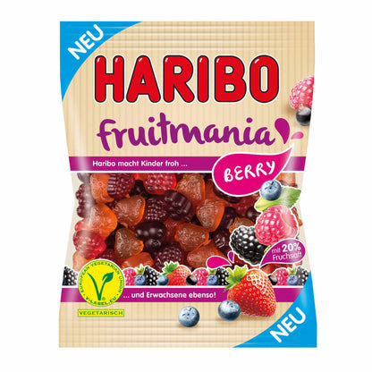 Haribo Fruitmania Berry, set of 3, with fruit juice, gummy bears, wine gum, fruit gum, in bag, 525 g