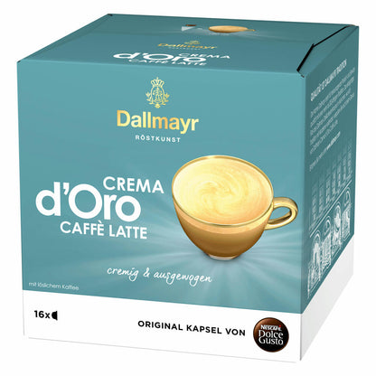 Nescafé Dolce Gusto 3er Set Dallmayr Crema dOro Caffé Latte, Kaffeekapsel, Kaffee, 48 Kapseln