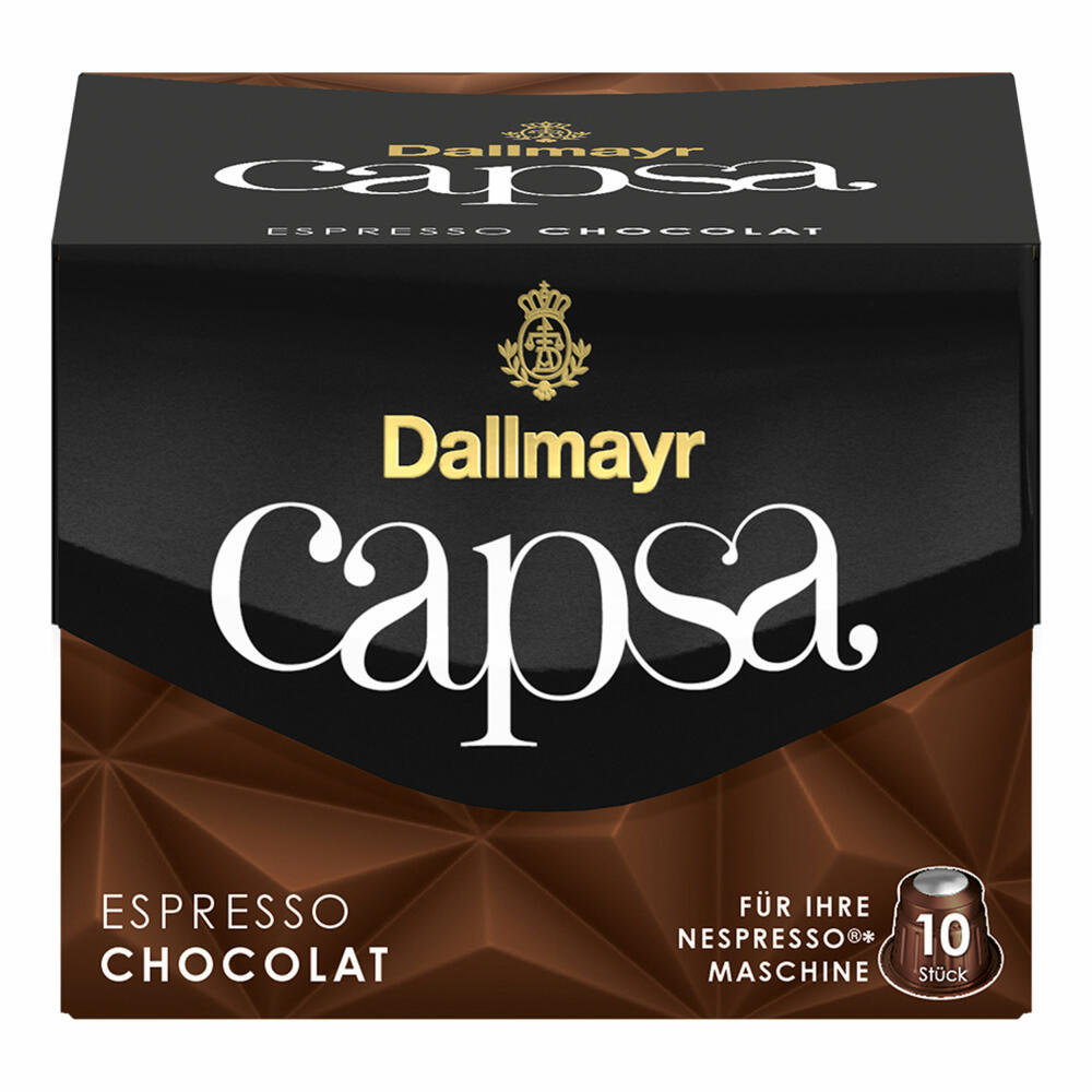 Dallmayr Capsa Espresso Chocolat, Nespresso Kompatibel Kapsel, Kaffeekapsel, Röstkaffee, Kaffee, 100 Kapseln