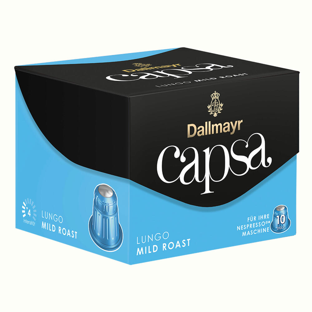 Dallmayr Capsa Lungo Mild Roast, Nespresso Kompatibel Kapsel, Kaffeekapsel, Röstkaffee, Kaffee, 30 Kapseln