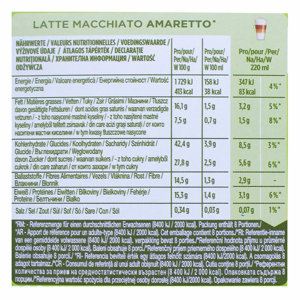 Nescafé Dolce Gusto Latte Macchiato Amaretto 3er Set, Kaffeekapsel, Kaffee, 3 x 16 Kapseln (24 Portionen)