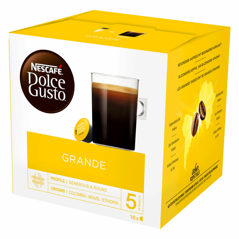 Nescafé Dolce Gusto Kapseln Basic-Set: Lungo, Cappucino, Latte Macchiato, Espresso, Chococino, Crema Grande, 6 x 16 Kapseln