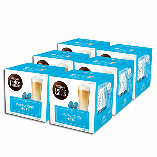 Nescafé Dolce Gusto Cappuccino Ice, Kaffee, Eiskaffee, Kaffeekapsel, 6er Pack, 6 x 16 Kapseln (48 Portionen)