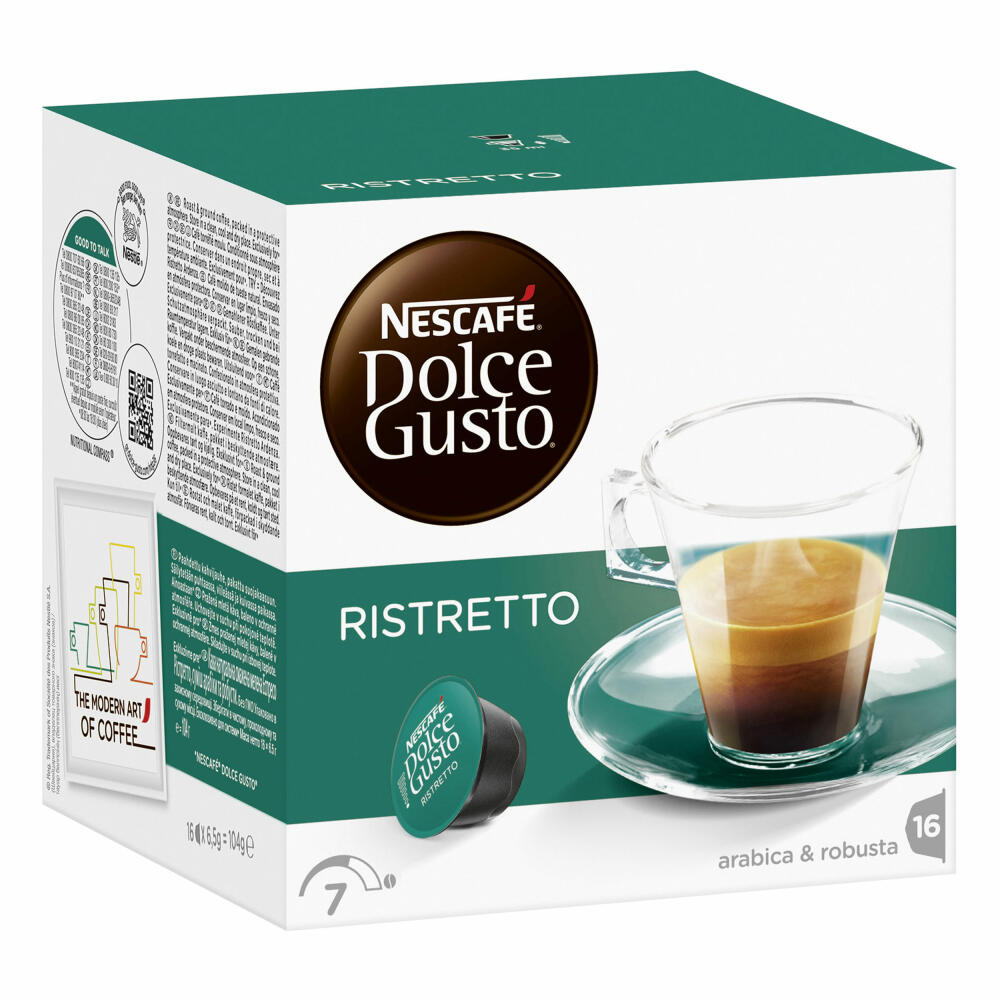 Nescafé Dolce Gusto Espresso Ristretto, Strong, Coffee, Coffee Capsule, Pack of 6, 6 x 16 Capsules