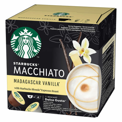 Nescafé Dolce Gusto Starbucks Vanilla Latte Macchiato, milk coffee, coffee capsule, roasted coffee, 6 servings