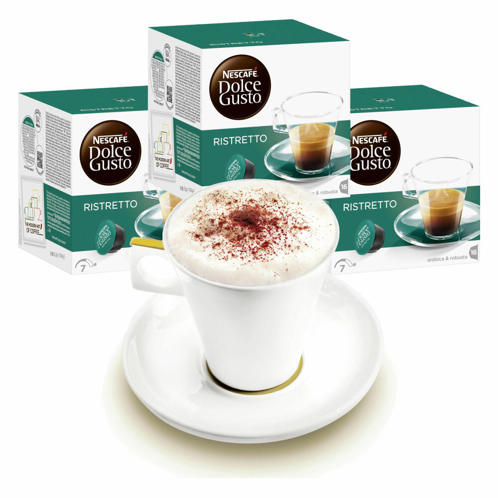 Nescafé DOLCE GUSTO Tassen Geschenkset, 3 Packungen mit Becher Espresso Ristretto, Kräftig, Kaffee, Kaffeekapsel, Kapseln