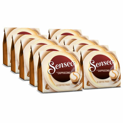 Senseo coffee pads cappuccino, milk foam classic, coffee, new recipe, 10-pack, 10 x 8 pads