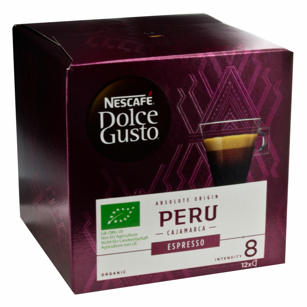 Nescafé Dolce Gusto Absolute Origin Peru Espresso, Kaffee Kapsel, Kaffeekapsel, Röstkaffee, Bio, 72 Kapseln