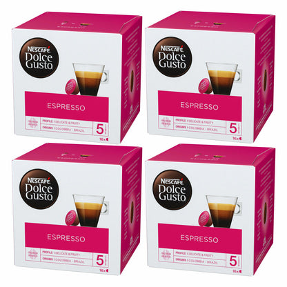 Nescafé Dolce Gusto Espresso, Kaffee, Kaffekapsel, 4er Pack, 4 x 16 Kapseln